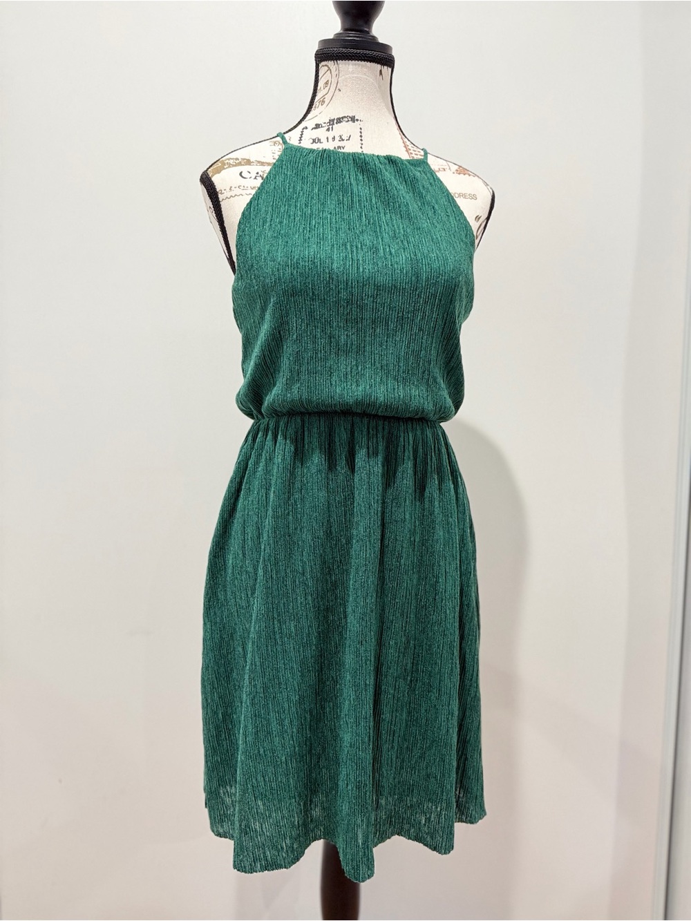 Lush Emerald Green Halter Mini Dress